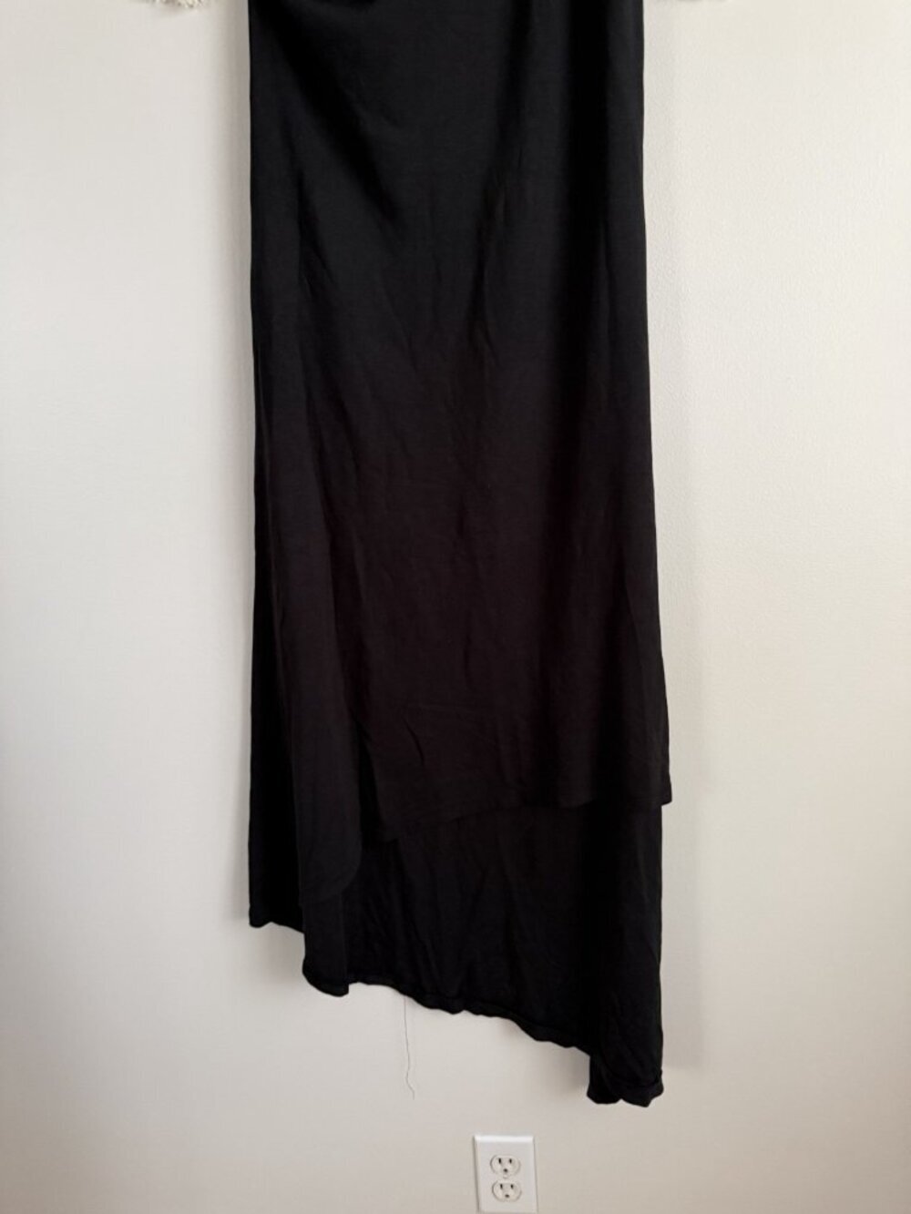 Michael Kors Black Jersey One Shoulder Asymmetric Flowy Midi Dress Minimalist L - Picture 4 of 8